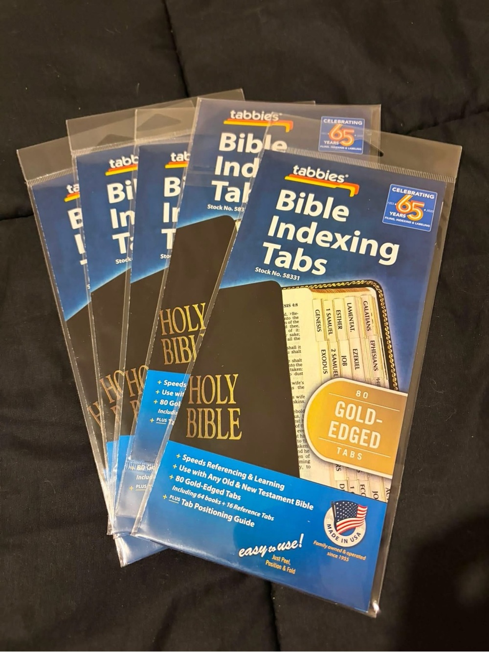 Tabbies Bible Indexing Tabs - Gold-Edged, Pack of 4